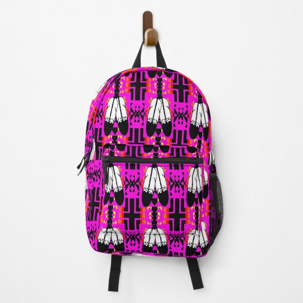 Item preview, Hot Pink / Fire Color / Black Double Feather Native Blanket Print designed and sold by JMWCD.