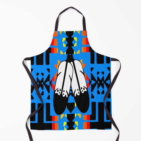 Item preview, Sky Blue / Fire Color / Black Double Feather Native Blanket Print designed and sold by JMWCD.
