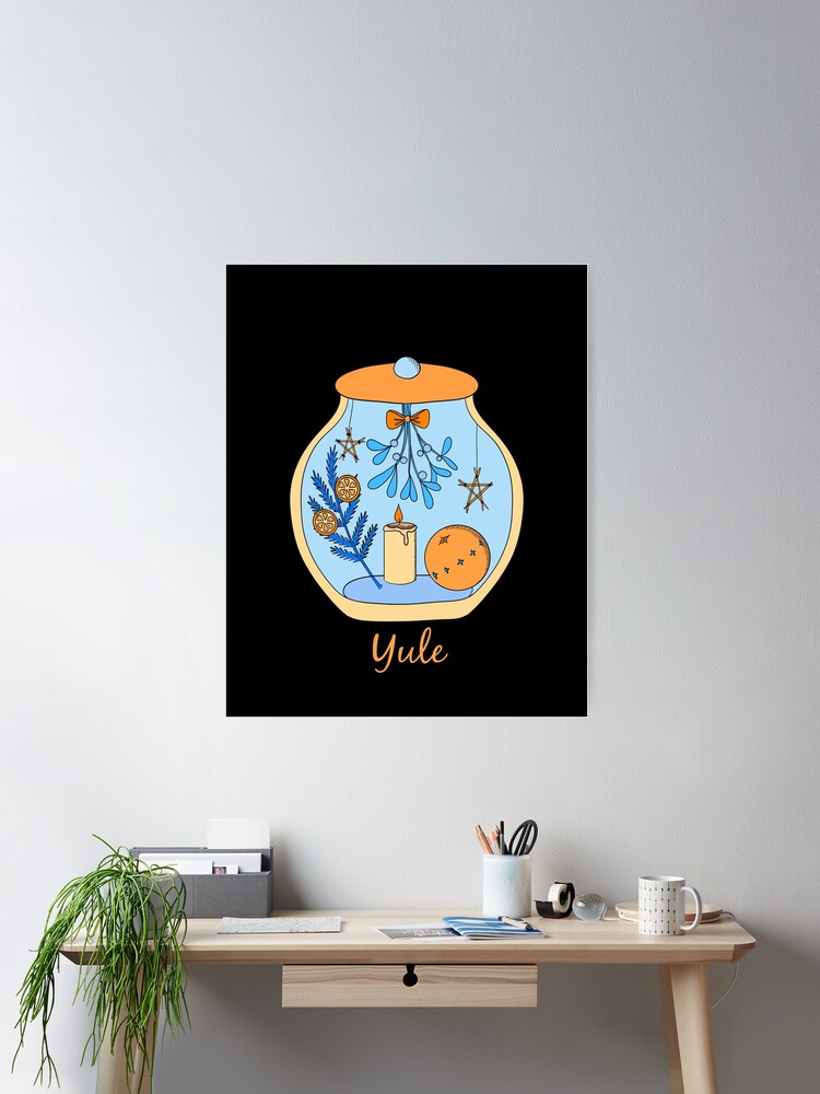 Thumbnail 1 of 3, Poster, Yule in a jar pastel goth wheel of the year designed and sold by indiVisibl.