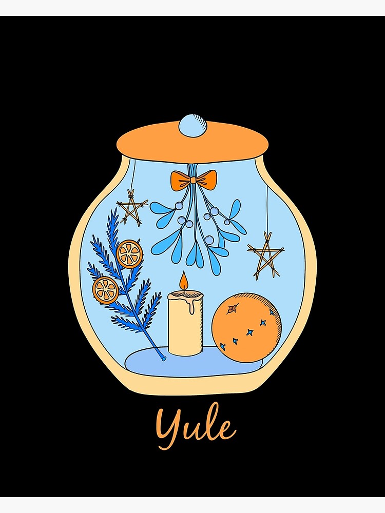 Thumbnail 3 of 3, Poster, Yule in a jar pastel goth wheel of the year designed and sold by indiVisibl.