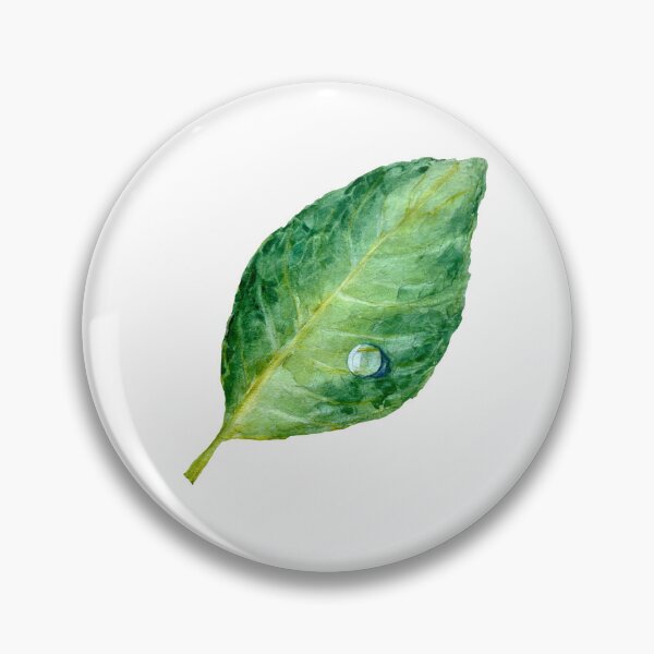 Item preview, Green leaf single object a watercolor illustration designed and sold by Yana Mustafina | Boho Soulful Designs.