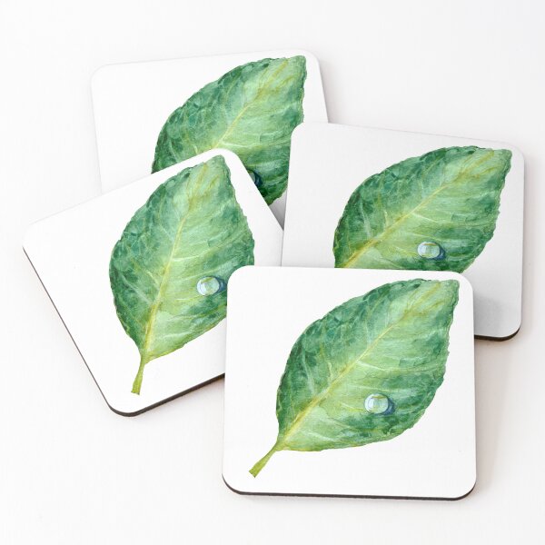 Item preview, Green leaf single object a watercolor illustration designed and sold by Yana Mustafina | Boho Soulful Designs.