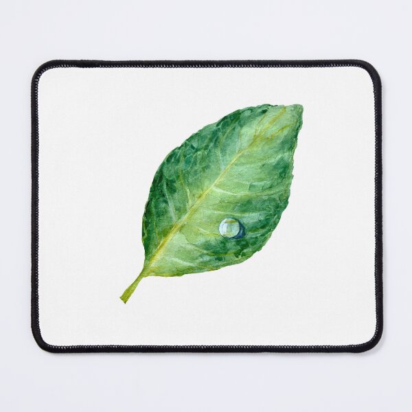 Item preview, Green leaf single object a watercolor illustration designed and sold by Yana Mustafina | Boho Soulful Designs.