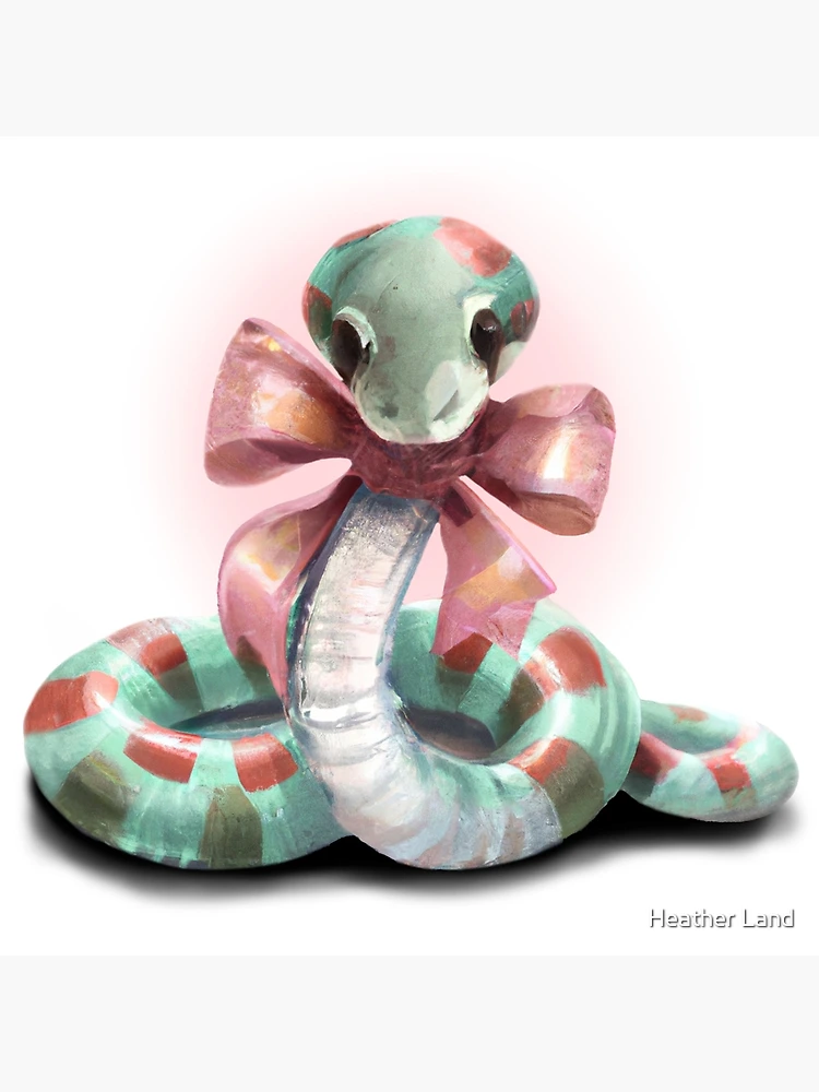 Adorable Green snake with Pink Bow