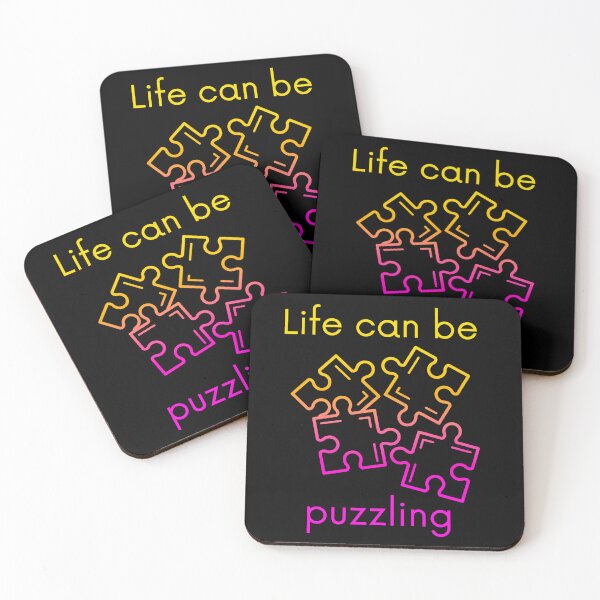 Item preview, Life can be puzzling, funny jigsaw-puzzle pun in an ombre effect designed and sold by Designbyfia.