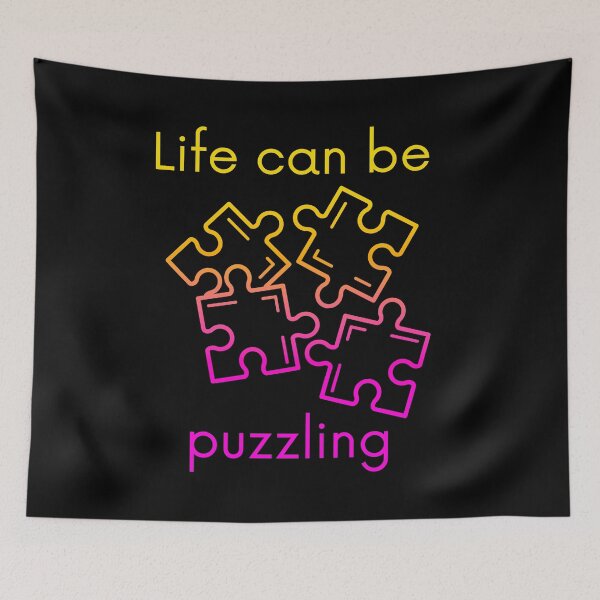 Item preview, Life can be puzzling, funny jigsaw-puzzle pun in an ombre effect designed and sold by Designbyfia.