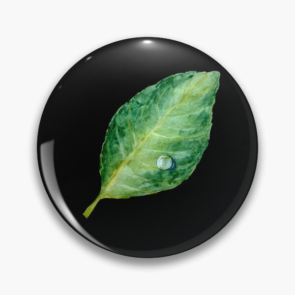 Item preview, Green leaf a watercolor illustration black designed and sold by Yana Mustafina | Boho Soulful Designs.