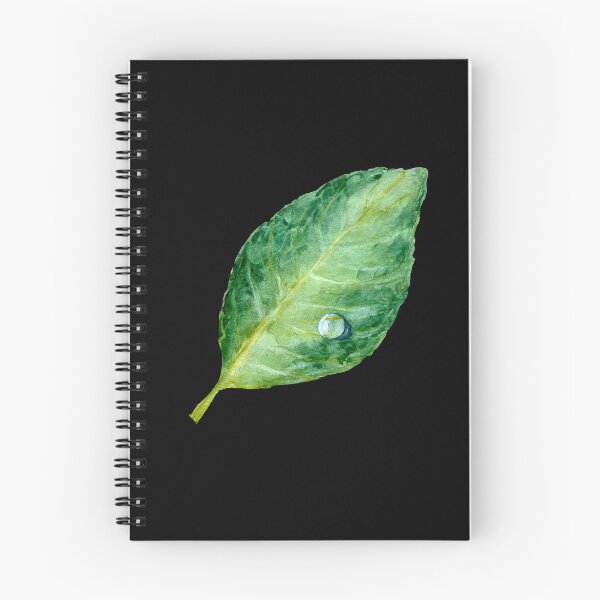 Item preview, Green leaf a watercolor illustration black designed and sold by Yana Mustafina | Boho Soulful Designs.