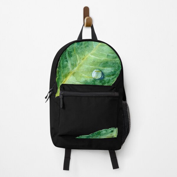Item preview, Green leaf a watercolor illustration black designed and sold by Yana Mustafina | Boho Soulful Designs.