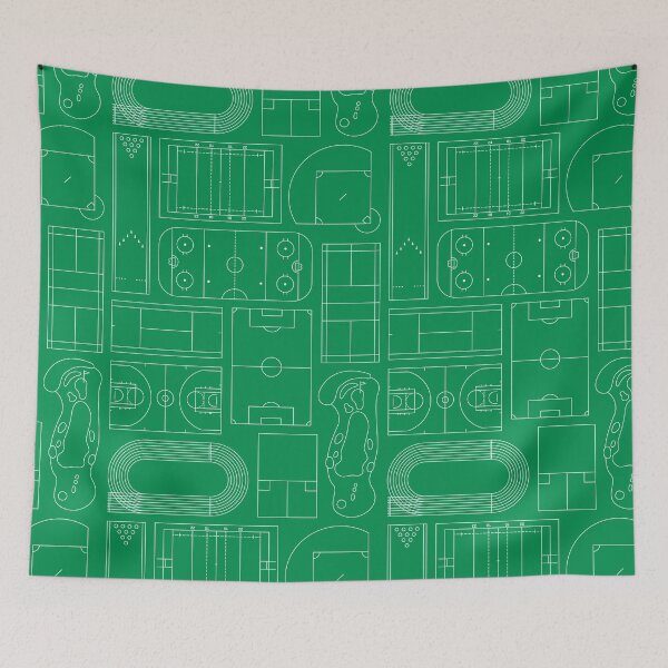 Item preview, Sport Courts Seamless Pattern designed and sold by polymolystudio.