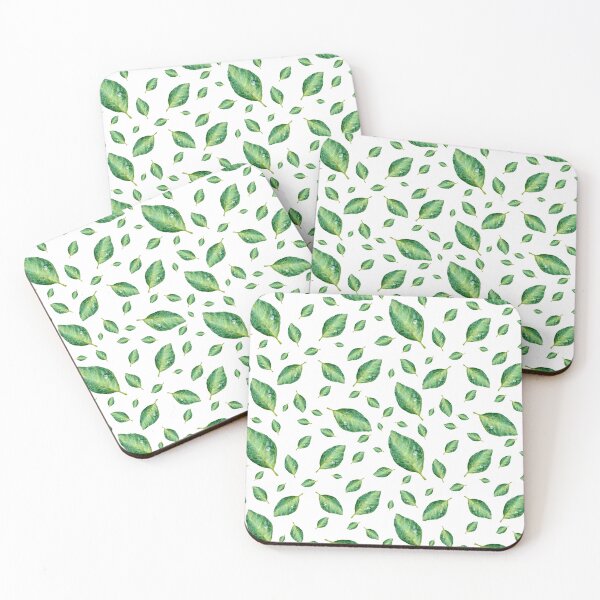 Item preview, Green leaf with drop a seamless pattern designed and sold by Yana Mustafina | Boho Soulful Designs.