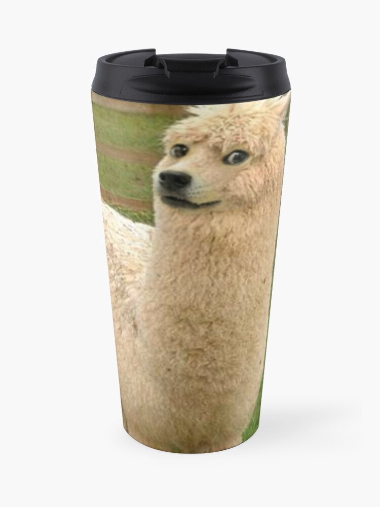 Doge Meme Alpaca Travel Mug By Memesense Redbubble