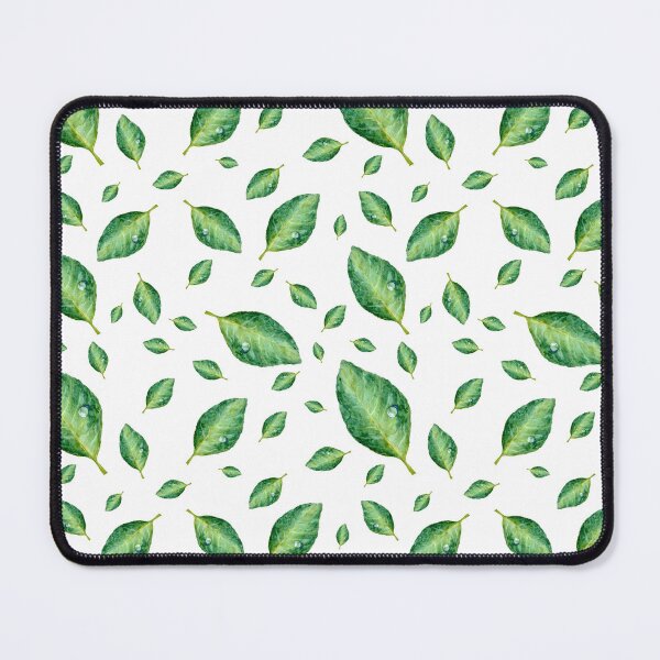 Item preview, Green leaf with drop a seamless pattern designed and sold by Yana Mustafina | Boho Soulful Designs.