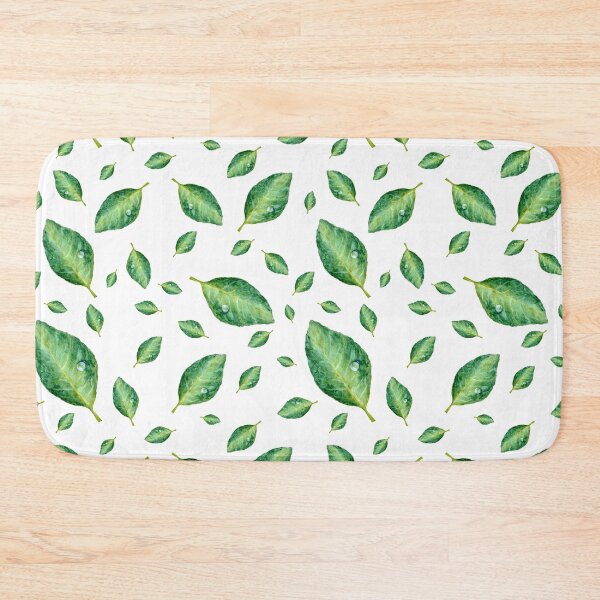 Item preview, Green leaf with drop a seamless pattern designed and sold by Yana Mustafina | Boho Soulful Designs.