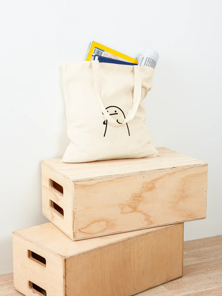 Meme Flork Holding A Gift Box On A Beige Background Stock