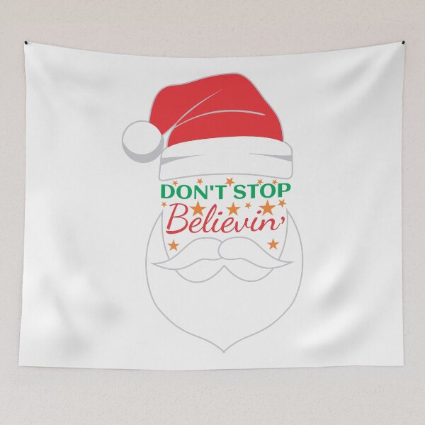 Item preview, Don't stop believing Christmas stickers - Redbubble designed and sold by bluehatgraphics.
