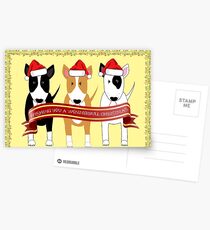 "Wonderbull Christmas" Bull Terriers by BulliesRule Postcards