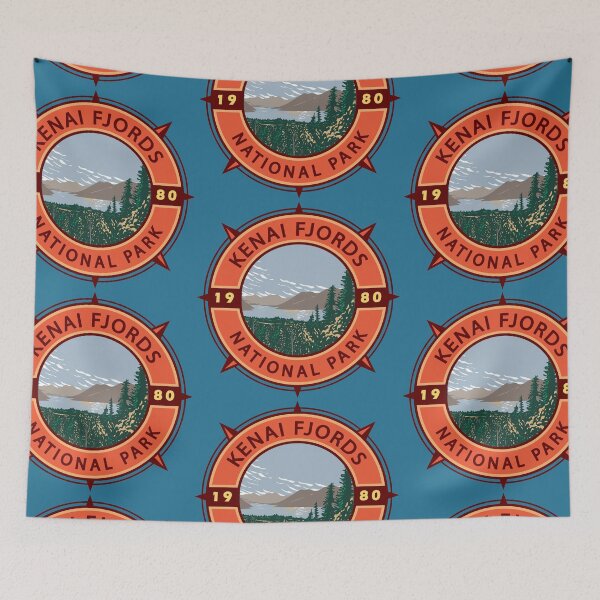 Item preview, Kenai Fjords National Park Retro Compass Emblem designed and sold by KrisSidDesigns.