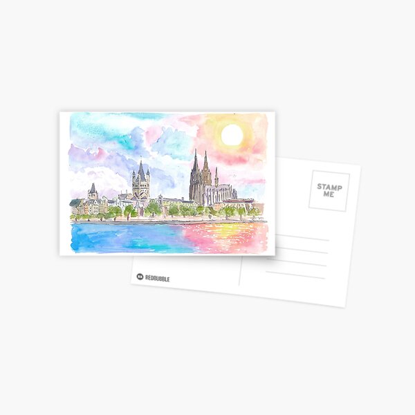 Item preview, Cologne Germany Waterfront with Cathedral and Rhine designed and sold by artshop77.