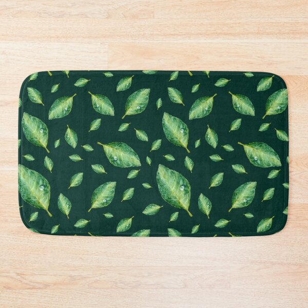 Item preview, Green leaf with drop a seamless pattern green designed and sold by Yana Mustafina | Boho Soulful Designs.