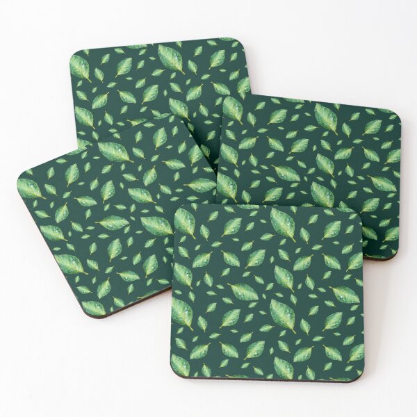 Item preview, Green leaf with drop a seamless pattern green designed and sold by Yana Mustafina | Boho Soulful Designs.