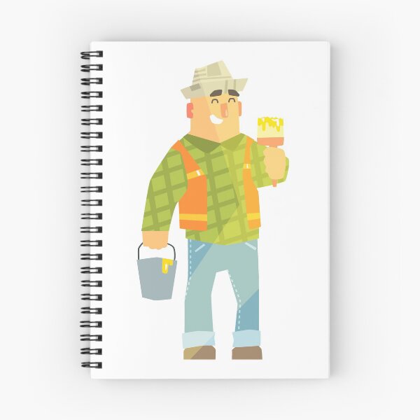Item preview, Builder With Paintbrush And Bucket On Construction Site designed and sold by topvectors.