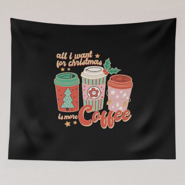 Item preview, All I want for Christmas is more coffee retro Christmas vintage designs designed and sold by DesignsbyMona.