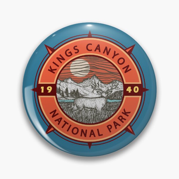 Item preview, Kings Canyon National Park Mule Deer Retro Compass Emblem designed and sold by KrisSidDesigns.