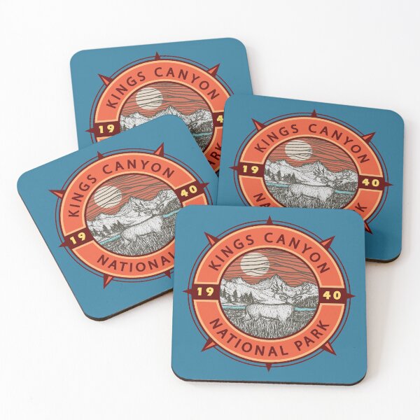 Item preview, Kings Canyon National Park Mule Deer Retro Compass Emblem designed and sold by KrisSidDesigns.