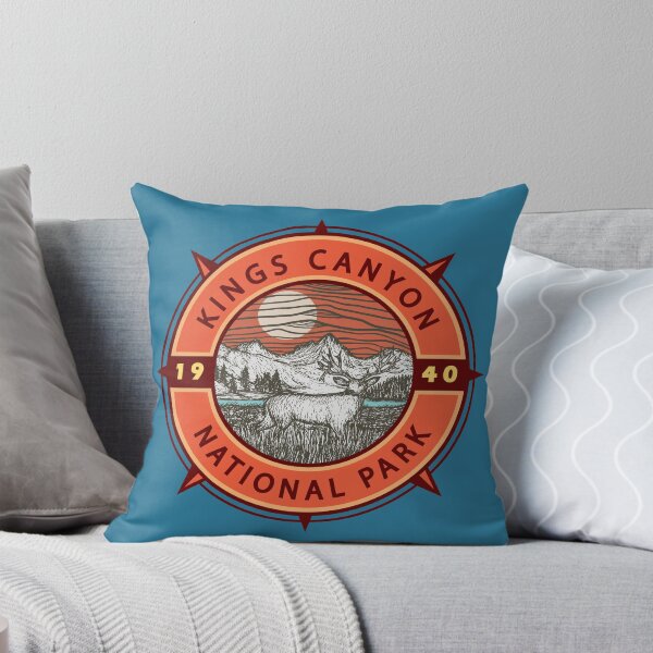 Item preview, Kings Canyon National Park Mule Deer Retro Compass Emblem designed and sold by KrisSidDesigns.