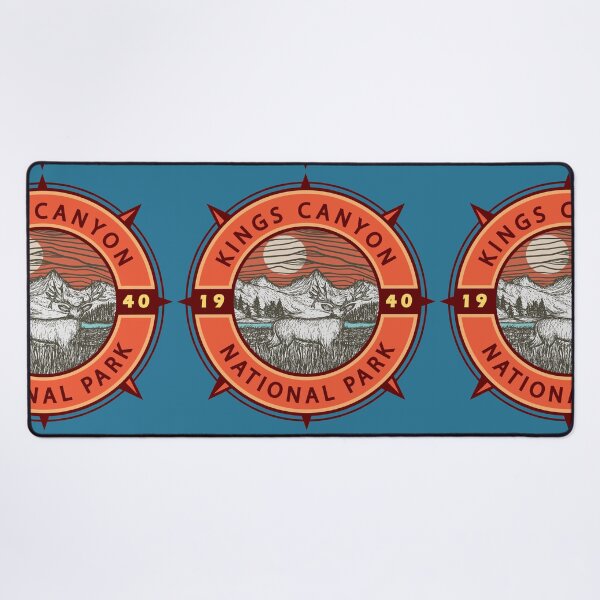 Item preview, Kings Canyon National Park Mule Deer Retro Compass Emblem designed and sold by KrisSidDesigns.