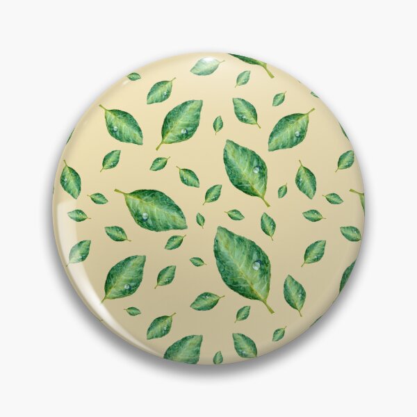 Item preview, Green leaf with drop a yellow seamless pattern  designed and sold by Yana Mustafina | Boho Soulful Designs.