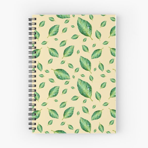 Item preview, Green leaf with drop a yellow seamless pattern  designed and sold by Yana Mustafina | Boho Soulful Designs.