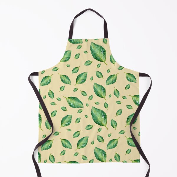 Item preview, Green leaf with drop a yellow seamless pattern  designed and sold by Yana Mustafina | Boho Soulful Designs.