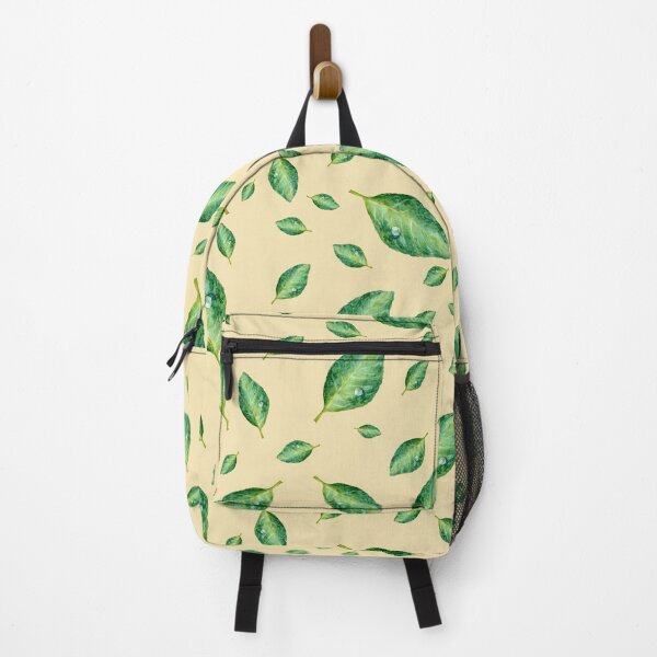 Item preview, Green leaf with drop a yellow seamless pattern  designed and sold by Yana Mustafina | Boho Soulful Designs.