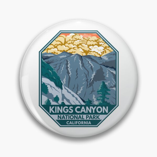 Item preview, Kings Canyon National Park Sunset Retro Emblem designed and sold by KrisSidDesigns.