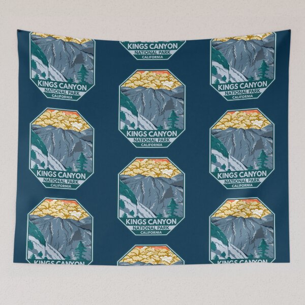 Item preview, Kings Canyon National Park Sunset Retro Emblem designed and sold by KrisSidDesigns.