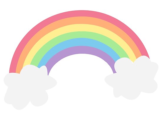 Download "Pastel Rainbow with Clouds" Poster by Designs111 | Redbubble