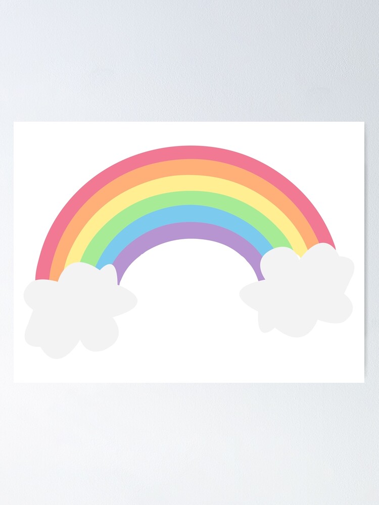 Download "Pastel Rainbow with Clouds" Poster by Designs111 | Redbubble