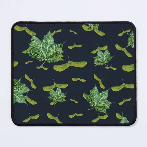 Item preview, Helicopter and maple leaf black seamless pattern  designed and sold by Yana Mustafina | Boho Soulful Designs.