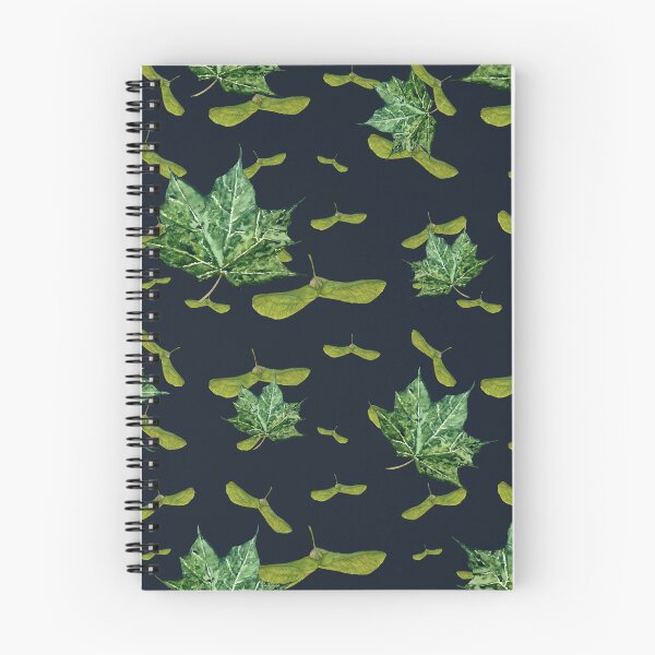 Item preview, Helicopter and maple leaf black seamless pattern  designed and sold by Yana Mustafina | Boho Soulful Designs.
