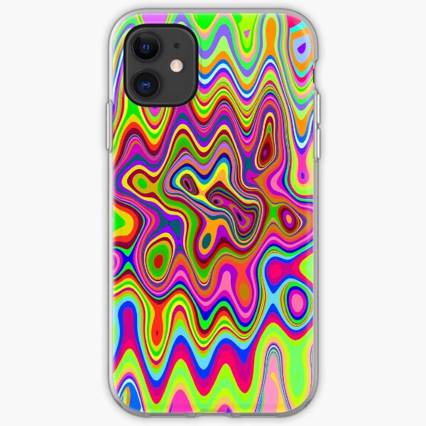 Psychedelic Glowing Colors Pattern iPhone Soft Case