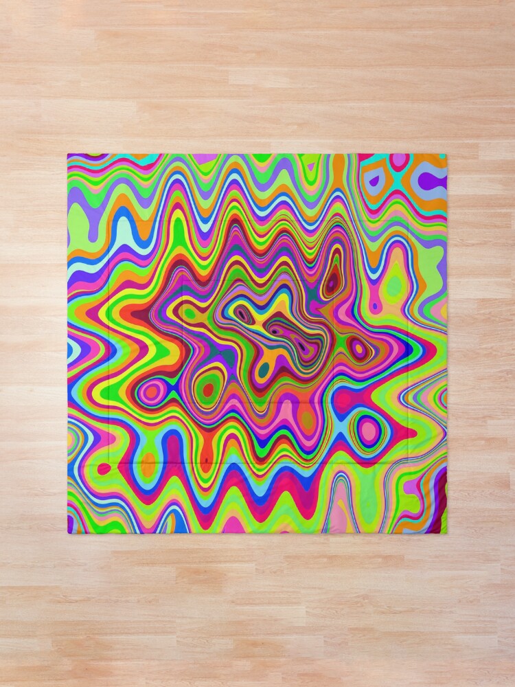 Alternate view of Psychedelic Glowing Colors Pattern Comforter