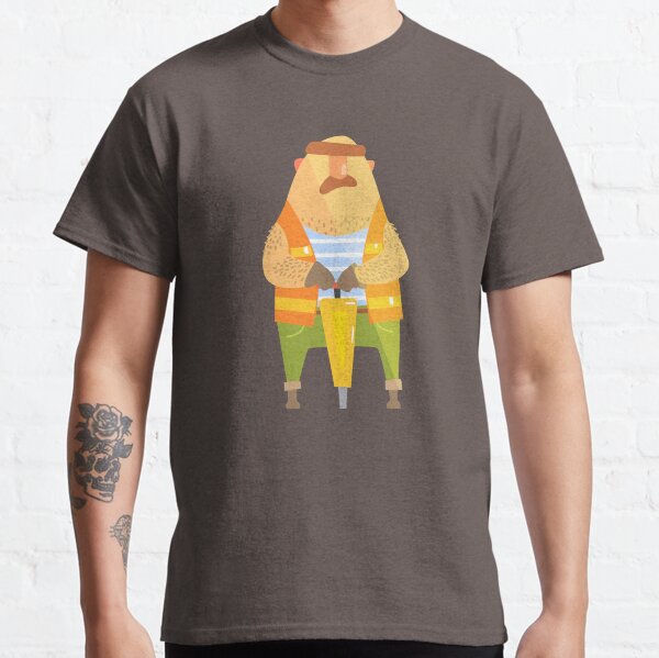 Builder With Jackhammer On Construction Site Classic T-Shirt