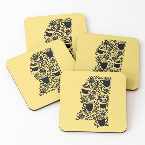 Item preview, Autumn Season Mississippi Black silhouette With Yellow Background  designed and sold by missmann.