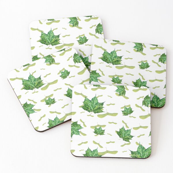 Item preview, Maple leaf helicopter a seamless pattern ornate designed and sold by Yana Mustafina | Boho Soulful Designs.