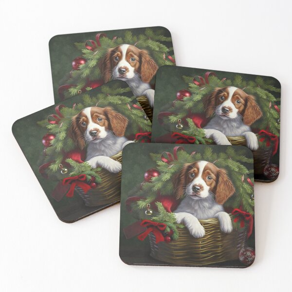 Item preview, Christmas morning puppy designed and sold by Rowena Cherry Art.