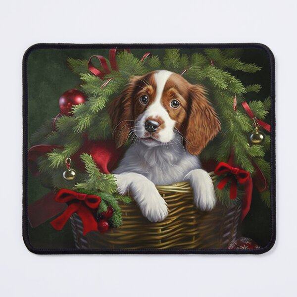 Item preview, Christmas morning puppy designed and sold by Rowena Cherry Art.