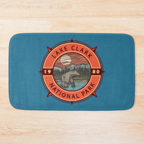 Item preview, Lake Clark National Park Brown Bear Retro Compass Emblem designed and sold by KrisSidDesigns.