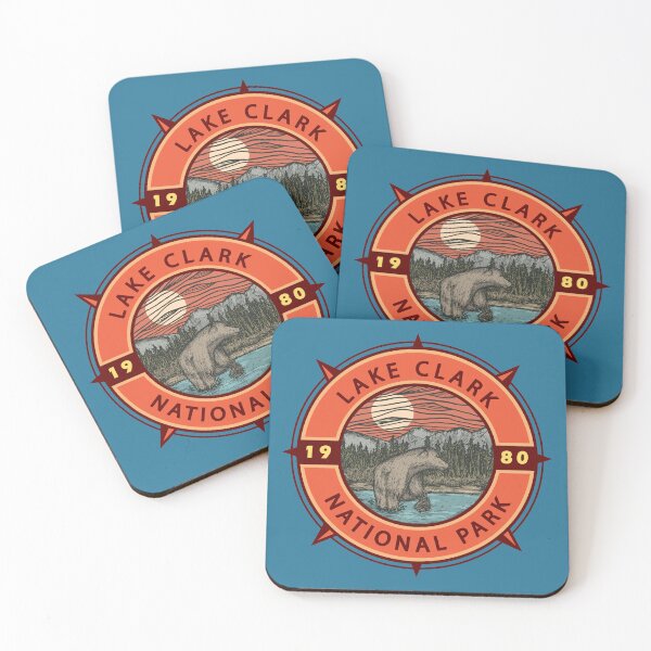 Item preview, Lake Clark National Park Brown Bear Retro Compass Emblem designed and sold by KrisSidDesigns.